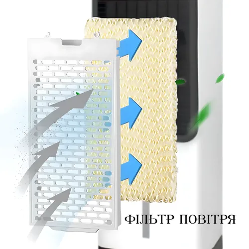Підлоговий кліматичний комплекс 5в1 Germatic Air Max Pro 2в1 BFX-8D-1668, охолоджувач повітря, нагрівач, зволожувач, 60 Вт - фото 8