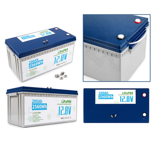 Акумулятор LiFePO4 12 V 200 Ah, літій-залізо-фосфатна акумуляторна батарея для ДБЖ, сонячних систем і кемпінгу