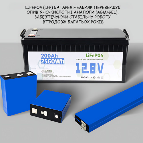 Акумулятор LiFePO4 12 V 100 Ah UKC, літій-залізо-фосфатна батарея (LFP) для ДБЖ, сонячних систем і кемпінгу - фото 9