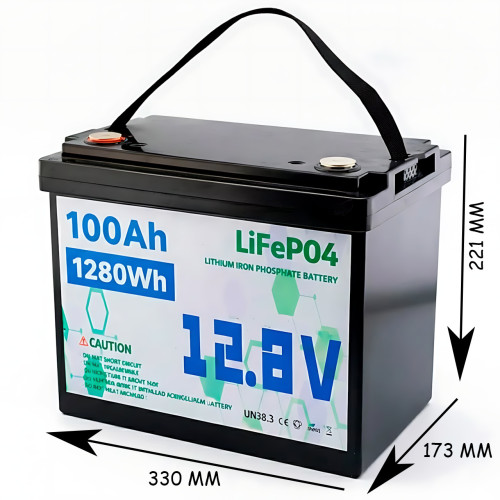 Акумулятор LiFePO4 12 V 100 Ah UKC, літій-залізо-фосфатна батарея (LFP) для ДБЖ, сонячних систем і кемпінгу - фото 10