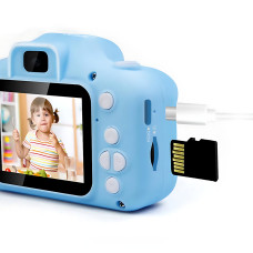 Детский цифровой фотоаппарат с селфи-камерой AND T14 Smart Kids Kitty, фотокамера для детей с играми и силиконовым чехлом