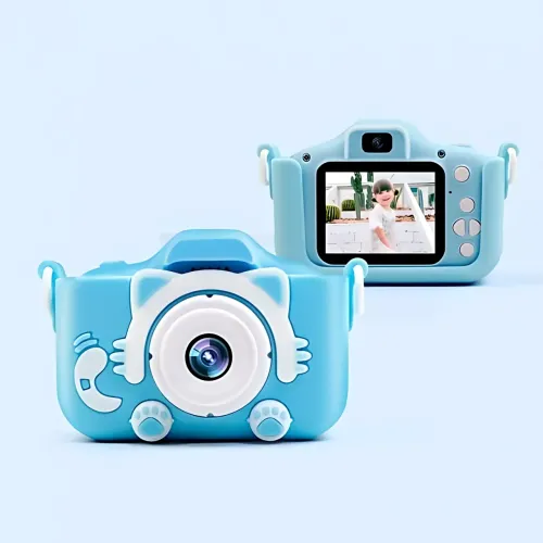 Дитячий цифровий фотоапарат із селфі-камерою AND T14 Smart Kids Kitty, фотокамера для дітей із іграми та силіконовим чохлом - фото 2
