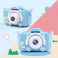 Дитячий цифровий фотоапарат із селфі-камерою AND T14 Smart Kids Kitty, фотокамера для дітей із іграми та силіконовим чохлом