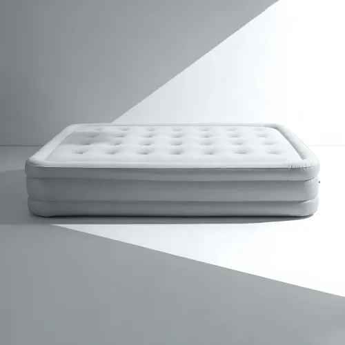 Надувний матрац з акумулятором Type-C, односпальне надувне ліжко з насосом для сну та кемпінгу, 190х100х40 см Сірий