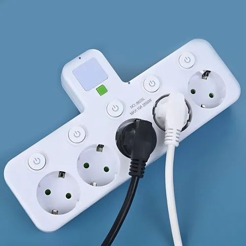 Мережевий фільтр-подовжувач 2500 Вт, 4 розетки + 2 USB + 1 Type-C (PD), з нічником, індивідуальні вимикачі, білий (PNS-01/8625UL) - фото 2