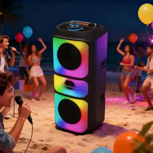Портативна Bluetooth-колонка Adar MS-3629BT, 30 Вт, з караоке, RGB-підсвіткою, FM-радіо, USB/AUX/TF - фото 9