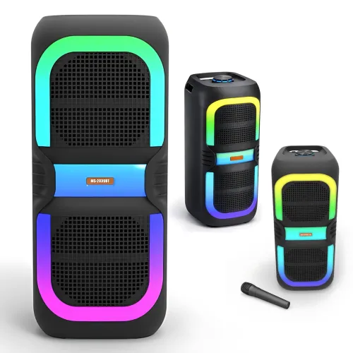 Портативна Bluetooth-колонка MS-2039BT, 50 Вт, RGB-підсвіткою, TWS, FM-радіо, USB/AUX/TF