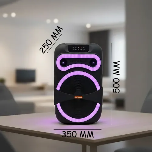 Портативна Bluetooth-колонка MS-1201BT-W, 50 Вт, з бездротовим мікрофоном, FM-радіо, USB/AUX/SD, караоке-система - фото 8