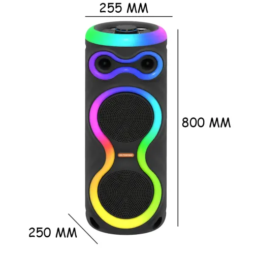Портативна Bluetooth-колонка MS-2057BT-W, 60 Вт, з бездротовим мікрофоном і пультом ДК, RGB-підсвітка, FM-радіо, TWS - фото 9