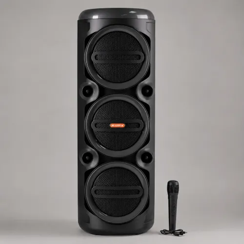 Портативна акустична колонка MS-2076BT-W 90 Вт з Bluetooth, бездротовим мікрофоном, RGB-підсвіткою, USB/SD/FM, на коліщатках - фото 4