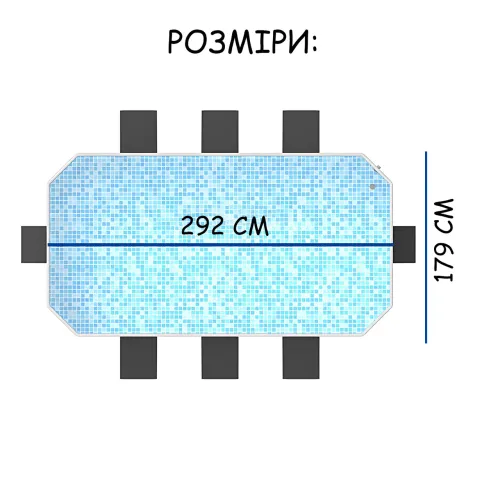 Складаний каркасний басейн BS-13 (292х179х50 см), великий прямокутний переносний басейн для дачі та дому - фото 10