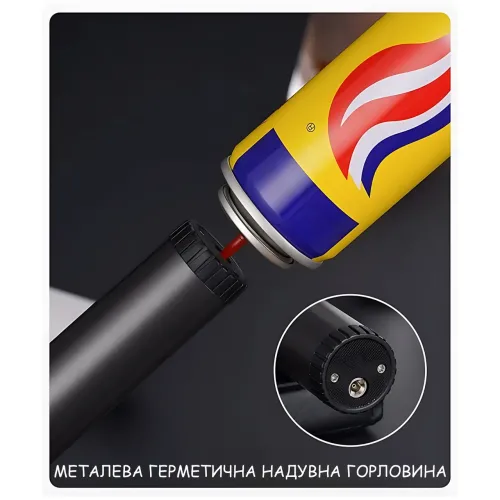 Турбогорелка-зажигалка газовая ZGT-2 с регулируемым пламенем, металлическая горелка для кухни, камина и ремонта - фото 7