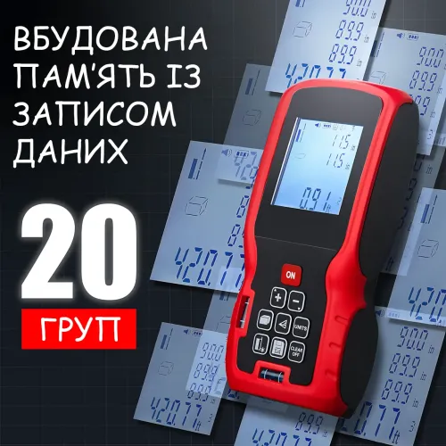 Лазерный дальномер RL-41 (40 м), цифровая лазерная рулетка с LCD-дисплеем и подсветкой, от батареек, с чехлом - фото 10