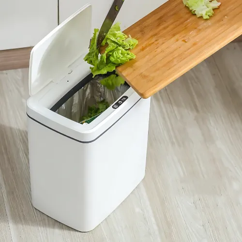 Умное сенсорное мусорное ведро Smart Trash Can 16 л, бесконтактное автоматическое ведро для мусора с крышкой, электро контейнер Розовый - фото 7