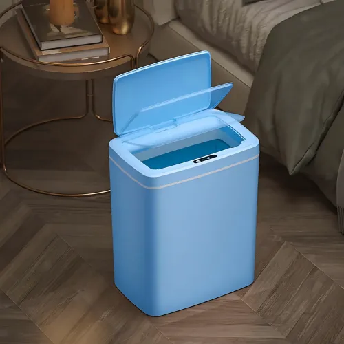 Умное сенсорное мусорное ведро Smart Trash Can 16 л, бесконтактное автоматическое ведро для мусора с крышкой, электро контейнер Голубой - фото 9