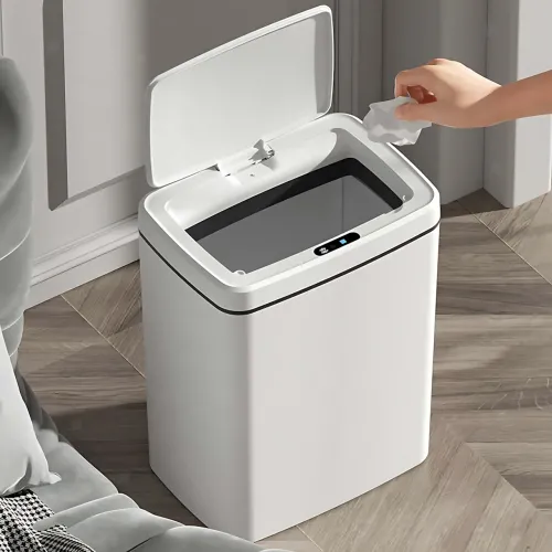 Умное сенсорное мусорное ведро Smart Trash Can 16 л, бесконтактное автоматическое ведро для мусора с крышкой, электро контейнер Голубой - фото 8