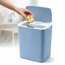 Умное сенсорное мусорное ведро Smart Trash Can 16 л, бесконтактное автоматическое ведро для мусора с крышкой, электро контейнер Голубой