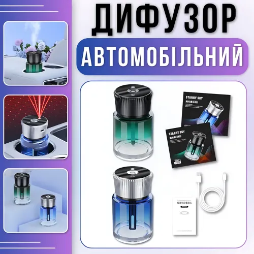 Розумний автомобільний ароматизатор і зволожувач повітря з проекцією Зоряне небо XT016 - фото 9