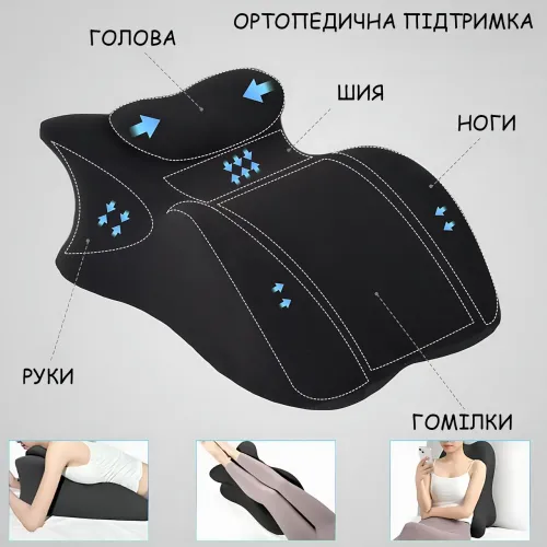Ортопедична подушка для читання й відпочинку «Relax» (Pillow-06), ергономічна підтримка спини, шиї та попереку - фото 6