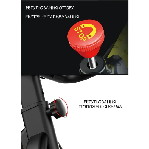 Магнітний спинбайк EcoFit E-009MM з Bluetooth, вантажність до 150 кг, вертикальний велотренажер із РК-дисплеєм, 20 рівнів - фото 5