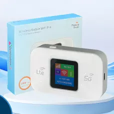 Портативний 4G/5G Wi-Fi роутер з дисплеєм і АКБ 3000 mAh, кишеньковий модем для SIM-картки (до 10 пристроїв)