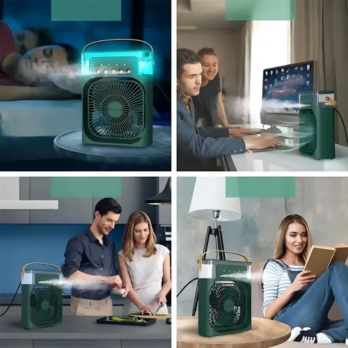 Портативный кондиционер 4в1 Air Cooler Fan с водяным охлаждением, настольный мини-вентилятор с ароматизатором и подсветкой - фото 10
