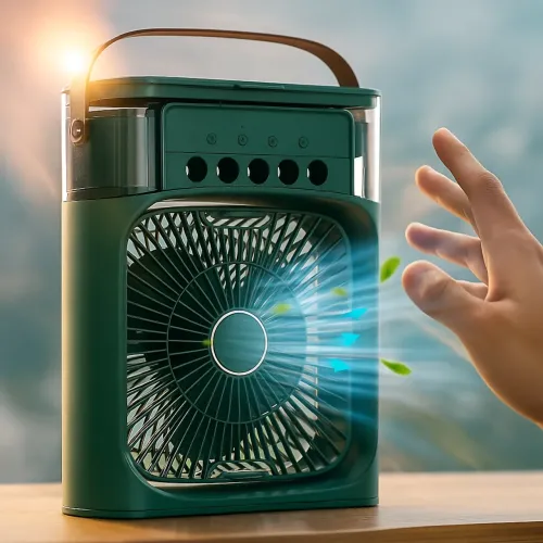 Портативный кондиционер 4в1 Air Cooler Fan с водяным охлаждением, настольный мини-вентилятор с ароматизатором и подсветкой