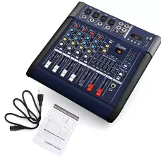 Активный микшерный пульт Mixer BT 4200D 4 канала, Bluetooth, USB, FM, 500 Вт, для караоке и звукозаписи