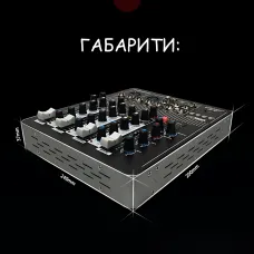 Професійний мікшерний пульт Mixer BT MT-4000 (2 канали), Bluetooth, USB, MP3, фантомне живлення +48V, DSP ефекти