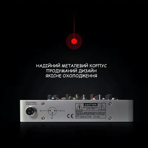 Профессиональный микшерный пульт Mixer BT MT-4000 (2 канала), Bluetooth, USB, MP3, фантомное питание +48V, DSP эффекты - фото 6