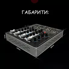 Профессиональный микшерный пульт Mixer BT MT-4000 (2 канала), Bluetooth, USB, MP3, фантомное питание +48V, DSP эффекты