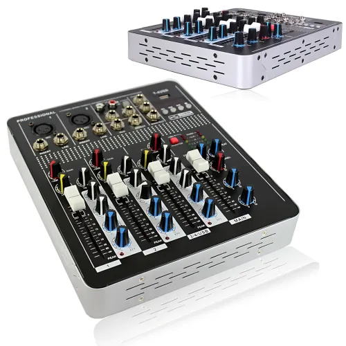 Профессиональный микшерный пульт Mixer BT MT-4000 (2 канала), Bluetooth, USB, MP3, фантомное питание +48V, DSP эффекты