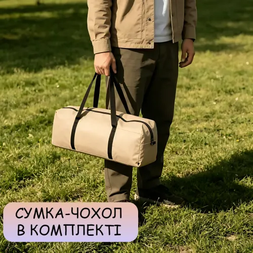 Палатка автоматическая 4-местная 200х200х150 см, самораскладная туристическая палатка для кемпинга, рыбалки и отдыха, бежевый - фото 7