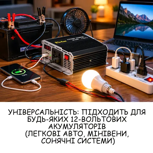 Автомобільний інвертор SU-KAM RPI 500 W (12 V 220 V) перетворювач напруги з активним охолодженням для авто, кемпінгу та дому - фото 6