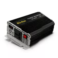 Перетворювач напруги інвертор SU-KAM RPI-1000W (12V 220 V) 1000 Вт з вольтметром і активним охолодженням, чиста синусоїда