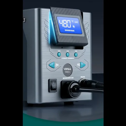 Цифровая демонтажная паяльная станция YIHUA 948D-I (110W) для выпаивания компонентов, LCD-дисплей, вакуумный отсос - фото 6