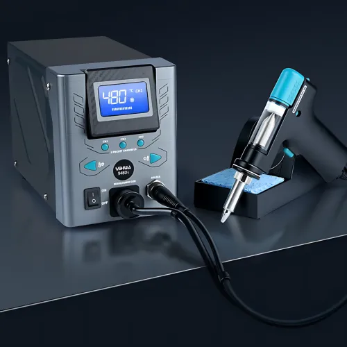 Цифровая демонтажная паяльная станция YIHUA 948D-I (110W) для выпаивания компонентов, LCD-дисплей, вакуумный отсос - фото 2
