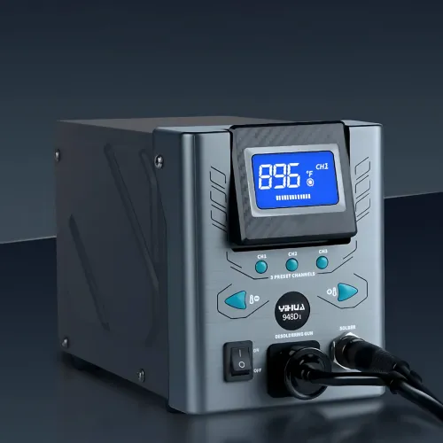 Цифровая демонтажная паяльная станция YIHUA 948D-I (110W) для выпаивания компонентов, LCD-дисплей, вакуумный отсос - фото 3