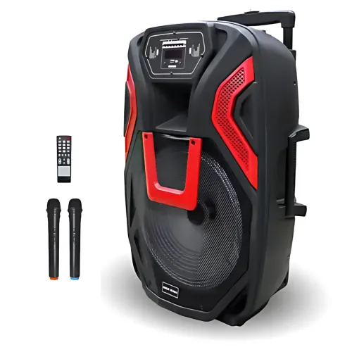 Акустическая колонка ZXX-1503 60Вт (15), автономная переносная система с 2 радиомикрофонами, Bluetooth, TWS, караоке, LED - фото 9