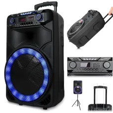 Акустическая колонка ZXX-1011 800Вт (15), портативная караоке-система с 2 радиомикрофонами, Bluetooth, TWS, эквалайзером и LED