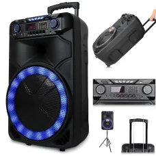 Акустична колонка ZXX-1011 800 Вт (15), портативна караоке-система з 2 радіомікрофонами, Bluetooth, TWS, еквалайзером і LED