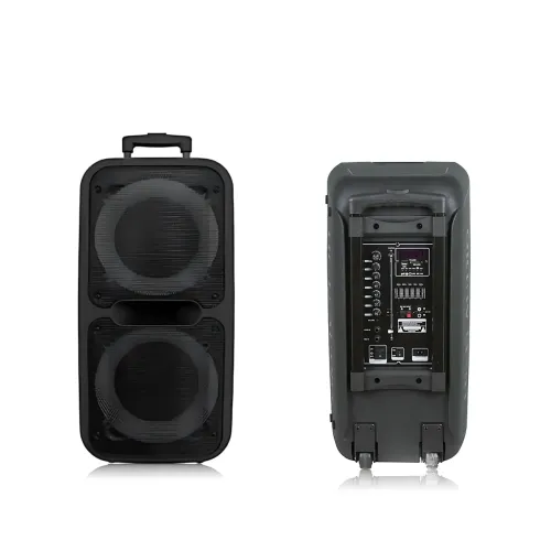 Акустична колонка ZXX-7575 2500 Вт (2×12), портативна караоке-система з 2 радіомікрофонами, Bluetooth, X-BASS, TWS, LED - фото 6