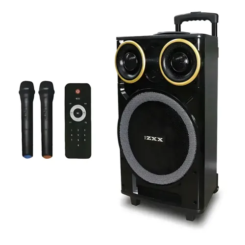 Портативна акустична колонка ZXX-9191 60 Вт 12 з Bluetooth, караоке та 2 радіомікрофонами, автономна колонка-валіза - фото 3