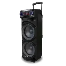 Портативная акустическая колонка ZXX-9292 60Вт 2х10 с Bluetooth, караоке, LED-подсветкой и 2 радиомикрофонами, колонка-чемодан