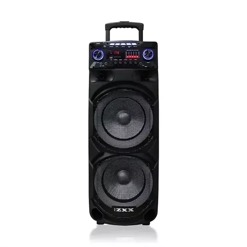 Портативная акустическая колонка ZXX-9292 60Вт 2х10 с Bluetooth, караоке, LED-подсветкой и 2 радиомикрофонами, колонка-чемодан - фото 2