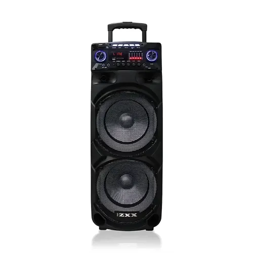 Портативная акустическая колонка ZXX-9292 60Вт 2х10 с Bluetooth, караоке, LED-подсветкой и 2 радиомикрофонами, колонка-чемодан - фото 2