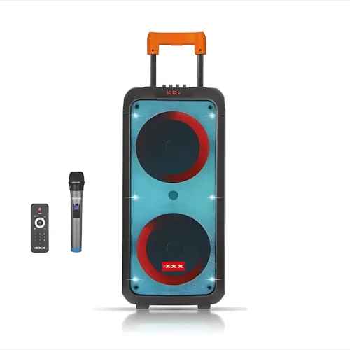 Портативная акустическая колонка ZXX-1095 80Вт 2x8 с Bluetooth, караоке, гитарным входом и радиомикрофоном, колонка-чемодан - фото 2