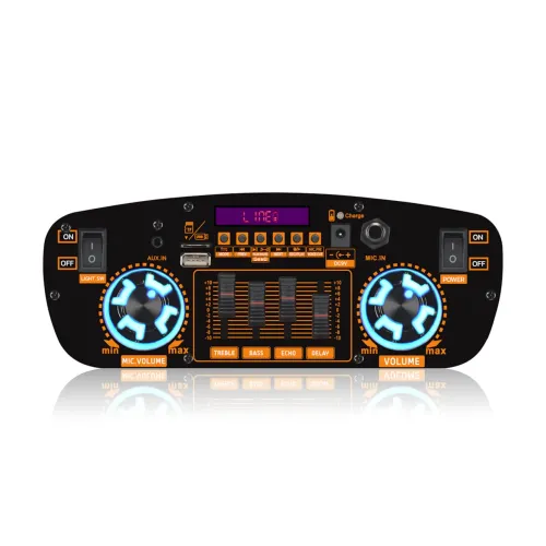 Портативная акустическая колонка ZXX-1520 120Вт 15 с Bluetooth, караоке, LED-подсветкой и 2 радиомикрофонами, колонка-чемодан - фото 2