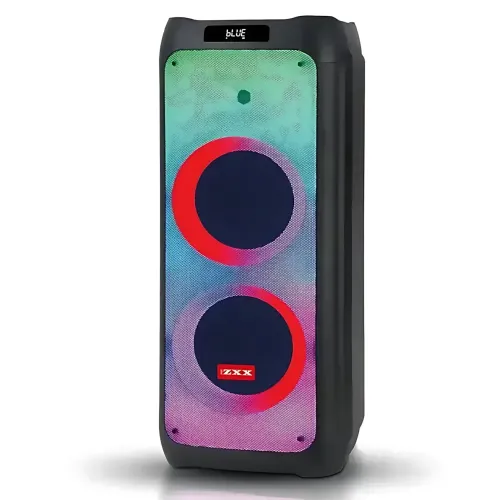 Акустическая колонка ZXX-5590 100 Вт, портативная караоке система с двумя микрофонами, Bluetooth, TWS, FM, подсветкой, на колесах - фото 3