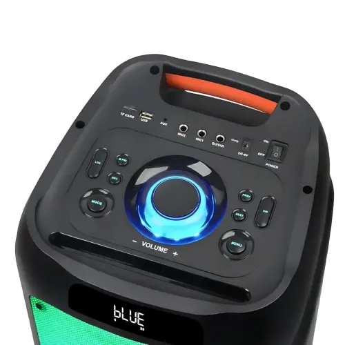 Акустична колонка ZXX-5590 100 Вт, портативна караоке система з двома мікрофонами, Bluetooth, TWS, FM, підсвіткою, на колесах - фото 6